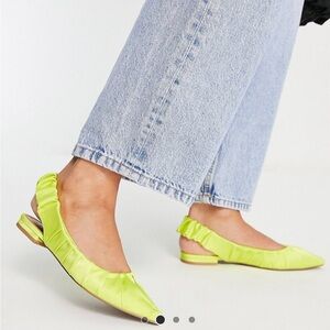 ASOS Neon Ruched Slingback Flats